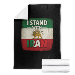 I Stand With Iran Throw Blanket Free Iran Support Persian Lion Flag TS11 Black Print Your Wear