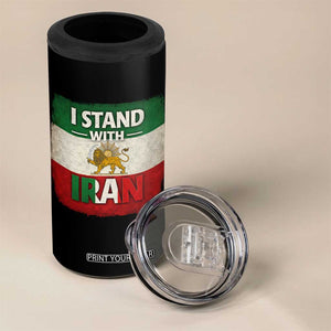 I Stand With Iran 4 in 1 Can Cooler Tumbler Free Iran Support Persian Lion Flag TS11 Print Your Wear