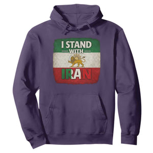 I Stand With Iran Hoodie Free Iran Support Persian Lion Flag TS11 Purple Print Your Wear