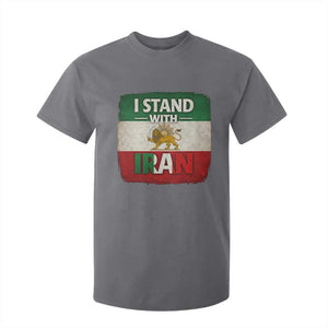 I Stand With Iran T Shirt For Kid Free Iran Support Persian Lion Flag TS11 Charcoal Print Your Wear