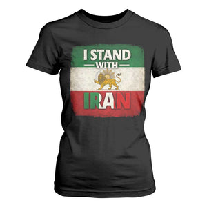 I Stand With Iran T Shirt For Women Free Iran Support Persian Lion Flag TS11 Black Print Your Wear