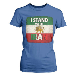 I Stand With Iran T Shirt For Women Free Iran Support Persian Lion Flag TS11 Royal Blue Print Your Wear