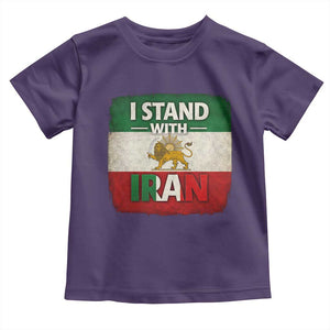 I Stand With Iran Toddler T Shirt Free Iran Support Persian Lion Flag TS11 Purple Print Your Wear