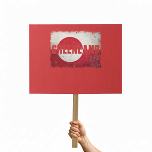 Greenland Pride Patriotic Greenlander Heritage Vintage Flag Protest Sign TS11 Horizontal 18" × 24" Red Print Your Wear