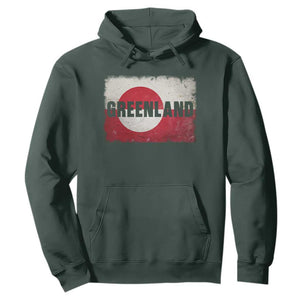 Greenland Pride Patriotic Greenlander Heritage Vintage Flag Hoodie TS11 Dark Forest Green Print Your Wear
