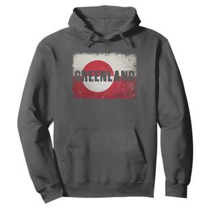 Greenland Pride Patriotic Greenlander Heritage Vintage Flag Hoodie TS11 Dark Heather Print Your Wear