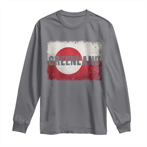 Greenland Pride Patriotic Greenlander Heritage Vintage Flag Long Sleeve Shirt TS11 Charcoal Print Your Wear