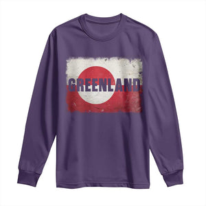 Greenland Pride Patriotic Greenlander Heritage Vintage Flag Long Sleeve Shirt TS11 Purple Print Your Wear