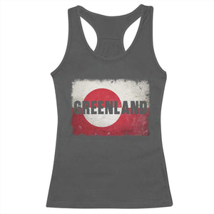 Greenland Pride Patriotic Greenlander Heritage Vintage Flag Racerback Tank Top TS11 Dark Heather Print Your Wear