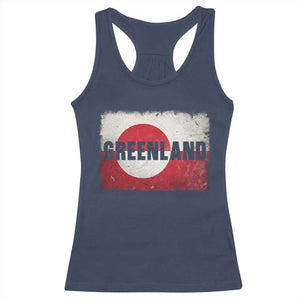 Greenland Pride Patriotic Greenlander Heritage Vintage Flag Racerback Tank Top TS11 Navy Print Your Wear