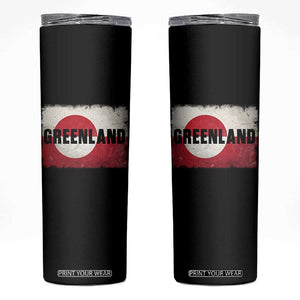 Greenland Pride Patriotic Greenlander Heritage Vintage Flag Skinny Tumbler TS11 Black Print Your Wear