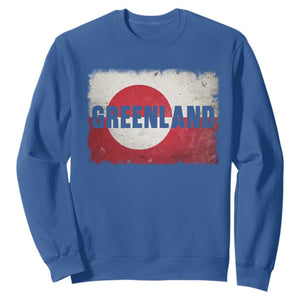 Greenland Pride Patriotic Greenlander Heritage Vintage Flag Sweatshirt TS11 Royal Blue Print Your Wear