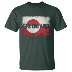Greenland Pride Patriotic Greenlander Heritage Vintage Flag T Shirt TS11 Dark Forest Green Print Your Wear