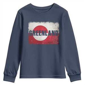 Greenland Pride Patriotic Greenlander Heritage Vintage Flag Youth Sweatshirt TS11 Navy Print Your Wear