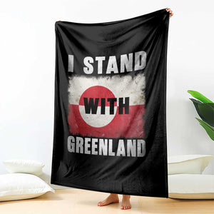 I Stand With Greenland Throw Blanket Support Greenlanders Vintage Greenland Flag TS11 Print Your Wear