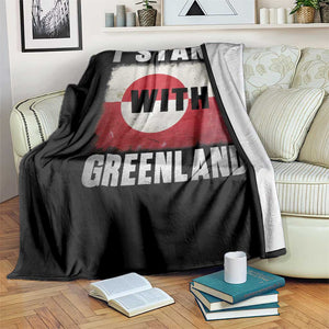 I Stand With Greenland Throw Blanket Support Greenlanders Vintage Greenland Flag TS11 Print Your Wear