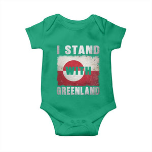 I Stand With Greenland Baby Onesie Support Greenlanders Vintage Greenland Flag TS11 Irish Green Print Your Wear