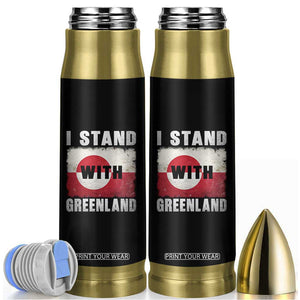 I Stand With Greenland Bullet Tumbler Support Greenlanders Vintage Greenland Flag TS11 Black Print Your Wear