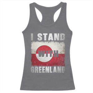 I Stand With Greenland Racerback Tank Top Support Greenlanders Vintage Greenland Flag TS11 Charcoal Print Your Wear