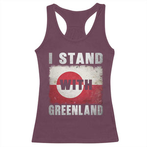 I Stand With Greenland Racerback Tank Top Support Greenlanders Vintage Greenland Flag TS11 Maroon Print Your Wear