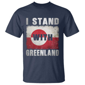 I Stand With Greenland T Shirt Support Greenlanders Vintage Greenland Flag TS11 Navy Print Your Wear