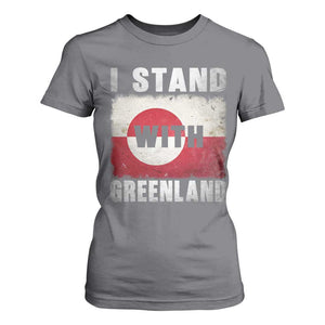 I Stand With Greenland T Shirt For Women Support Greenlanders Vintage Greenland Flag TS11 Charcoal Print Your Wear