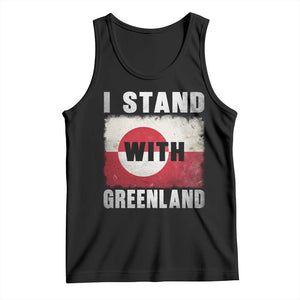 I Stand With Greenland Tank Top Support Greenlanders Vintage Greenland Flag TS11 Black Print Your Wear