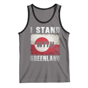 I Stand With Greenland Tank Top Support Greenlanders Vintage Greenland Flag TS11 Deep Heather Black Print Your Wear