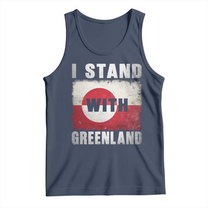 I Stand With Greenland Tank Top Support Greenlanders Vintage Greenland Flag TS11 Navy Print Your Wear