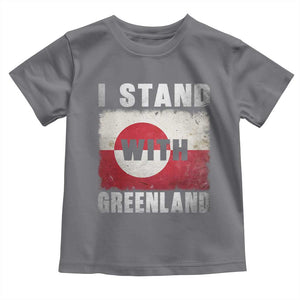 I Stand With Greenland Toddler T Shirt Support Greenlanders Vintage Greenland Flag TS11 Charcoal Print Your Wear