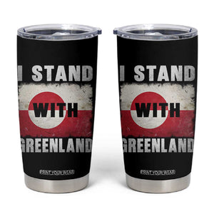 I Stand With Greenland Tumbler Cup Support Greenlanders Vintage Greenland Flag TS11 Black Print Your Wear