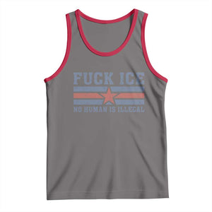 Fck Ice No Human Is Illegal Tank Top Political Protest Immigration Activist TS11 Deep Heather Red Print Your Wear