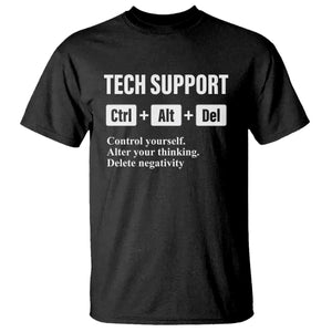 Funny Tech Support T Shirt Ctrl Alt Del Control Yourself Alter Your Thinking Delete Negativity TS11 Black Print Your Wear