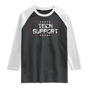 Funny Tech Support DOGE Raglan Shirt Trump Musk Star TS11 Black White Print Your Wear