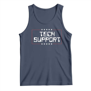Funny Tech Support DOGE Tank Top Trump Musk Star TS11 Navy Print Your Wear