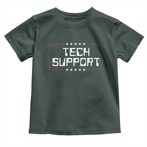 Funny Tech Support DOGE Toddler T Shirt Trump Musk Star TS11 Dark Forest Green Print Your Wear