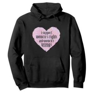 Funny I Support Women's Rights And Women's Wrongs Hoodie Barbed Wire Heart TS11 Black Print Your Wear