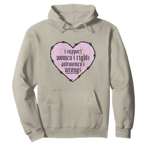 Funny I Support Women's Rights And Women's Wrongs Hoodie Barbed Wire Heart TS11 Sand Print Your Wear