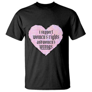 Funny I Support Women's Rights And Women's Wrongs T Shirt Barbed Wire Heart TS11 Black Print Your Wear