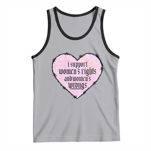 Funny I Support Women's Rights And Women's Wrongs Tank Top Barbed Wire Heart TS11 Athletic Heather Black Print Your Wear