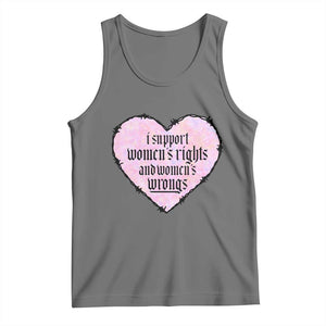 Funny I Support Women's Rights And Women's Wrongs Tank Top Barbed Wire Heart TS11 Black Heather Print Your Wear