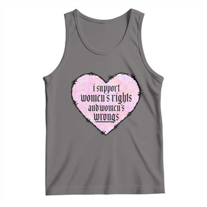 Funny I Support Women's Rights And Women's Wrongs Tank Top Barbed Wire Heart TS11 Deep Heather Print Your Wear