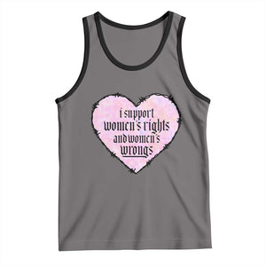 Funny I Support Women's Rights And Women's Wrongs Tank Top Barbed Wire Heart TS11 Deep Heather Black Print Your Wear