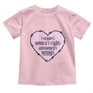 Funny I Support Women's Rights And Women's Wrongs Toddler T Shirt Barbed Wire Heart TS11 Light Pink Print Your Wear