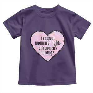 Funny I Support Women's Rights And Women's Wrongs Toddler T Shirt Barbed Wire Heart TS11 Purple Print Your Wear