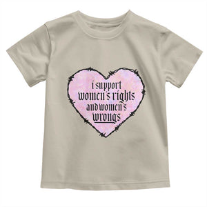 Funny I Support Women's Rights And Women's Wrongs Toddler T Shirt Barbed Wire Heart TS11 Sand Print Your Wear