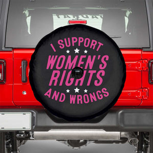 Funny I Support Women's Rights And Wrongs Spare Tire Cover Feminist Star TS11 Black Print Your Wear