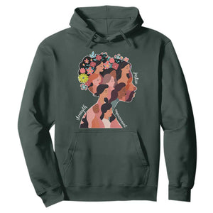 International Women's Day Hoodie Justice Strength Empowerment Feminist TS11 Dark Forest Green Print Your Wear