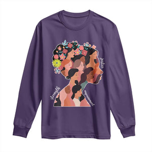 International Women's Day Long Sleeve Shirt Justice Strength Empowerment Feminist TS11 Purple Print Your Wear