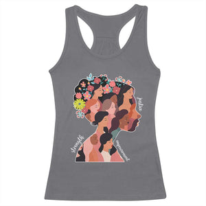 International Women's Day Racerback Tank Top Justice Strength Empowerment Feminist TS11 Charcoal Print Your Wear